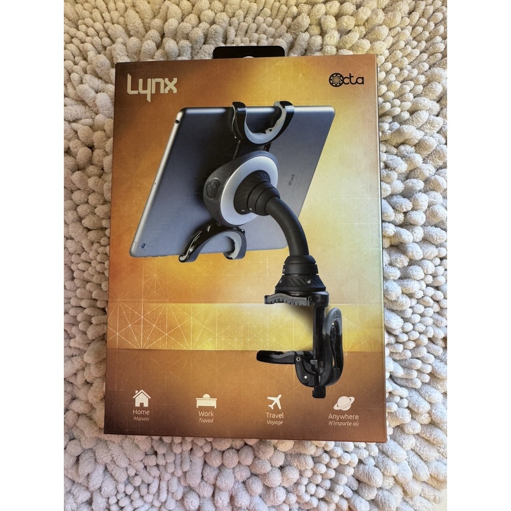 OCTA Lynx Ultimate 360° iPad Holder & Companion for Home,  Black & Silver